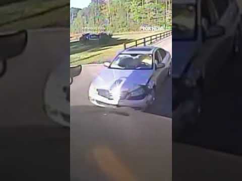 Car CRASHES into school bus then FLEES scene #shorts #us #news #foxnews #viral #carcrash