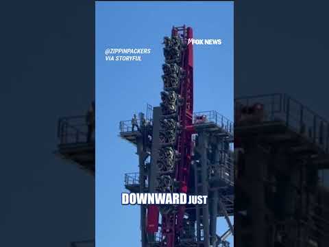 Roller coaster leaves riders STUCK HANGING #foxnews #news #shorts #amusementpark #ride