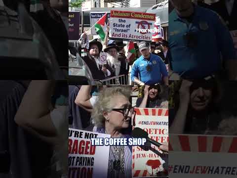 WATCH: Protests outside Brooklyn coffee shop that banned Rep Goldman #shorts #usa #news #media