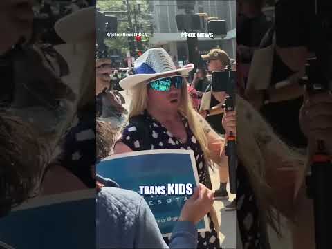 Trans activists CONFRONT Sophie Cunningham supporters #foxnews #news #fox #shorts